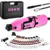 DEKOPRO Kit di utensile multifunzione 170W: DEKOPRO 126pc Kit Multiuso per DIY, Mini trapano elettrico per legno/metallo - con albero flessibile per rettifica, incisione, lucidatura, pulizia (Rosa)