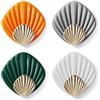 RICOO Ganci Adesivi per Bagno e Cucina HP004-M Set di 4 Moderni Ganci Adesivi per Asciugamani Appendiabiti da Parete Autoadesivi Design Elegante Multicolore