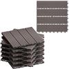 WOLTU Piastrelle per Pavimenti da Esterno Balcone/Giardino/Terrazza Pavimentazione ad Incastro in WPC, Legno Composito, con 11 Pannelli da 30x30 cm caffè