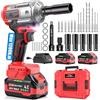 XIAZIR Avvitatore a Impulsi a Batteria 3-in-1 / Impact Driver/Trapano a Percussione - 1200Nm Alta Coppia 1/2" con Motore Brushless, 2× Batterie 4.0Ah, Bussole, Punte e Inserti - Ideale per Auto, DIY e Uso