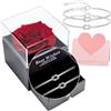 J.Fée Regalo Rosa Eterna Bracciali Coppia, Bracciale Donna Argento 925 E Rossa Fiori Veri Rosa Stabilizzata, Regali Fidanzata, Regalo San Valentino Per Lei, Regali Festa Della Mamma Donna, Argento