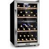 KLARSTEIN Cantinetta Vino, Cantinetta Vino Refrigerata a Zona Doppia per Interno/Esterni, Frigo Bar, Cantina Vino con Vetrina, Mini Bar con Protezione UV, Frigo Vino Touch, 5-18°C, 45 Bottiglie