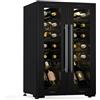 KLARSTEIN Shiraz - Frigorifero per Vino a 2 Zone - 24 Bottiglie, a Libera Installazione, 5-18°C, Illuminazione a LED, Controlli Touch, Design Elegante, Cantinetta Climatizzata per Vino