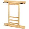 Generic Porta Stecche da Biliardo, Supporto da Parete per Stecche con 3 Livelli per Palline e 8 Clip, Accessori per Tavolo da Biliardo per Club, Sala Giochi, casa Natural-Wood