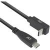 ACT Cavo angolare USB C, 0,5 m, PD 60 W, connettore angolare USB C 90 gradi, destra su/giù, velocità dati 10 Gbps, risoluzione video 4 K a 60 Hz, cavo video USB Type C, cavo dati, cavo di ricarica