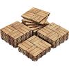 Yaheetech Piastrelle Esterno 30x30 cm Legno Pavimento Giardino ad Incastro 2,43 m² 27 Pezzi per Balcone Terrazza Patio Tagliabile Marrone Chiaro-12 stecche