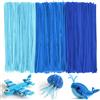 Ainiv 300PZ Scovolini Glitter per Lavoretti, Strisce Pulisci Tubi Pipe, Bastoncini Decorativi in Ciniglia, Scovolini per Artigianato, per Artigianato DIY Decorazione di Progetti Artistici - Serie Blu