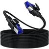 lalasis Cavo Lan 10metri,Cavo di rete Cat8 10m,Cavo Ethernet Cavo patch Gigabit 40Gbps 2000MHz Cavo patch S/FTP Cavo rete intrecciato in nylon con connettore RJ45 per PC/PS5/Laptop/Router/Modem/Gaming/CAT7