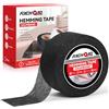 FIXCHORD Nastro Termoadesivo per Orlo, Nastro Wonder Web per Orli, Nastro Termoadesivo, Nastro per Tessuti Fusibili Extra Forte per Abbigliamento, Tende, Stiratura e Incollaggio, Nero, 30M*50MM