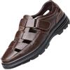 VPQILH Sandali da Uomo in Pelle, Scarpe Uomo Fibbia Regolabile Sandaletti, Plantare Imbottito Sandalo, Antiscivolo Suola di Gomma, per Escursionismo, Trekking, Outdoor, Spiaggia