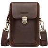 Morbuy Marsupio Verticale da Uomo Cuoio, Morbuy Piccolo Borsello da Cintura Multiuso Sacchetto Portachiavi e Porta Carte di Credito Portamonete Sigarette Cellulare Borsa da Viaggio (13 * 19,Caffè)