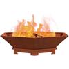 vidaXL Focolare Marrone 100 x 100 x 28 cm acciaio corten, Camino da giardino e terrazzo, moderno, resistente, cucina all'aperto, grigliata portatile elegante per il cortile