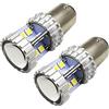 Ruiandsion 7225 BAZ15D - 2 lampadine LED 10-30 V, super luminose, 3030, 20SMD, con proiettore, ricambio per luci di retromarcia o luci di freno, colore: bianco
