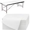 CAAGGMM Lenzuolo Usa e Getta, 100 Pezzi 80 x 180cm Lenzuola Monouso in Tessuto non Tessuto, Copri Lettino Estetista, per uso in Centri Medici Temporanei, Case di Cura, Bianco