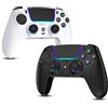 JORREP 2pcs Controller per PS4,wireless Controller joystick compatibile con PS4/PS3/Pro/Steam Deck/PC,con illuminazione RGB, doppia vibrazione, funzione Turbo,sensore di movimento, programmabile