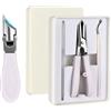 Beugo Three Sets of Eagle Beak Beveled Nail Clippers, Slanted Nail Clipper, Tagliaunghie Smussato Con Grande Apertura Con lima di vetro e pulisci unghie, Adatto per unghie incarnite e spesse, Viola
