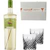 Generico Zubrowka Vodka Bison Grass 40% Vol. 1000 ml - Due Bicchieri In Vetro da 300 ml