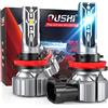 OUSHI Lampadine H11 LED, 55W Canbus H8 H9 LED Lampadine per Fari, Lampadine Fendinebbia Super Luminose Impermeabili Da 12000 Lumen, 6000K Xenon Bianco (2 Pezzi)