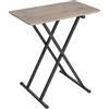 HOOBRO Tavolino, Altezza Regolabile, Pieghevoli Tavolo, Tavolini per Spuntini, 60 × 40 × 60 cm, Accanto al Divano, Stile Industriale, Struttura Stabile, Montaggio Facile, Nero e Grigio EBG16BZ01