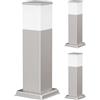 ledscom.de 3 lampioni da esterno POLLY, 35 cm, cromati, con lampadina G9 inclusa, 596 lm, bianchi