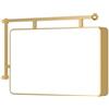 XILYZMO Scatola Luminosa Bifacciale Sign Stand, LED Light Box Negozio Insegna, Esterno Retroilluminato Menù Board, Montaggio A Parete Telaio Metallo Tabellone per Negozio(Gold-B,80x50cm)
