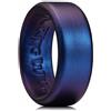 King Will Fedi nuziali in silicone per uomini e donne, interno sottile con motivo a cuore, anello di fidanzamento in gomma nero/blu/blu menta/grigio, larghezza 8 mm, spessore 2,2 mm, 12, Silicone, Non