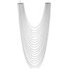 COOLSTEELANDBEYOND Argento Lunga Statement Dichiarazione Pendente Cascata Multi Strati Palla Chain, Abito da Sera
