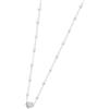 MARLU' Marlù COLLANA CATENA CON PERLE E PENDENTE CUORE CRISTALLI ACCIAIO 15CN032-W (Acciaio)