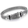 COOLSTEELANDBEYOND Biker Acciaio Braccialetto del Franco Link, Barbozzale, Bracciale da Uomo, con Annata Fleur de Lis Chiusura a Molla
