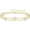 YADOCA Bracciale Donna Argento 925 con Zirconia Cubica Bracciali Donna Argento Bracciale Oro 14K a Due Livelli Compleanno Natale Festa della Mamma Idea Regalo per Donne Lei Mamma