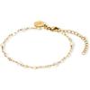 Purelei Delicate Pearl Bracciale da donna in acciaio inox con perle d'acqua dolce, bracciale fine con perle di perle di lunghezza regolabile