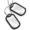 COOLSTEELANDBEYOND ClassicaDue Pezzi Militare Esercito Dogtag Ciondolo con Silicone Nero, Collana con Pendente da Uomo, Palla Catena 70CM