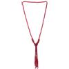 COOLSTEELANDBEYOND Boemo Perline Nappa Collana, Rosso Cristallo Collana Lariat, Y-Forma Nodo Collana Lunga, Festival
