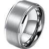 PAURO Uomo Anello in Acciaio Inossidabile Satinato Opaco Largo 10 mm Una vestibilità Comoda Feste di Matrimonio Dimensione Argento 29