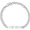 Breil, Collezione Gritty, Bracciale Uomo, Catena Groumette in Acciaio Lucido con Tag Personalizzabile, Chiusura a Moschettone, Lunghezza Regolabile fino a 22 cm, Idea Regalo Uomo