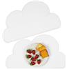Relaxdays Tovagliette Silicone Bambini, Set da 2 Nuvole, Antiscivolo, Lavabili, Riutilizzabili, 47,5 x 26,5 cm, Bianco