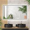AURLANE Specchio Bagno con illuminazione LED e contorno nero - 120 x 70 cm - GO Black LED