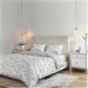 Italian Bed Linen Parure Copripiumino NO STIRO KARMA - prodotto in Italia - Set Copripiumino - Letto Matrimoniale, Microfibra - Sacco 250x200 cm + Patella e 2 Federe 50x80 cm - BOUQUET BLU