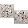 DRW Quadro astratto in legno con cornice dipinta a mano in bianco. Nero e marrone 80 x 3,5 x 80 cm