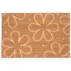 Relaxdays Zerbino in Gomma e Cocco, Design con Fiori, 60x40 cm, Tappetino Antiscivolo Esterni e Interni, Marrone Nero