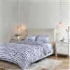Italian Bed Linen Parure Copripiumino NO STIRO KARMA - prodotto in Italia - Set Copripiumino - Letto Matrimoniale, Microfibra - Sacco 250x200 cm + Patella e 2 Federe 50x80 cm - FUN BLU
