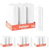 Bolsius Candele a pilastro lisce - Colore bianco - 6 pezzi - 20 x 7 cm - Durata 75 ore - Non profumate - Contiene cera vegetale naturale - Senza olio di palma (Confezione da 4)