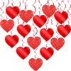 KatchOn Cuori a forma di cuore glitterati rossi da appendere, confezione da 30 pezzi, decorazioni a forma di cuore per San Valentino, decorazioni da appendere, a forma di cuore, decorazioni per soffitto,