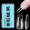 TOMICCA Punte per Unghie Medium Ballerina, 216 Pezzi Tips per Unghie in Gel Soft Gel Full Cover Punte per Unghie, Set di Punte per Unghie per Arte delle Unghie DIY Manicure, 12 Misure