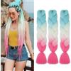 Shangxiu Extension Per Treccine Africane 3pc Jumbo Treccia Extension Capelli Fibra Sintetica Treccia Di Scatola Crochet Twist Braiding Hair (24zoll(3per Pack),verde bianco rosa rosso)