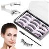 Feirdhoo Ciglia magnetiche 3D ciglia magnetiche look naturale, set di pinze applicatore, impermeabile e riutilizzabile per trucco quotidiano o appuntamenti di matrimonio (6 coppie)