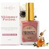 HG AESTHETICS Olio di miele secco Shimmer Potion, olio idratante e lucido per corpo e viso (rosa soleggiato, 50 ml)