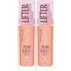 Maybelline New York Lifter Plump & Glow Fondotinta Illuminante Idratante Rimpolpante Finish Naturale per Tutti i Tipi di Pelle SPF 15 Colore 117 Acido Ialuronico e Niacinamide - 2 Flaconi da 30ml