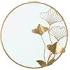 Specchio With Flower 75x3,5x72 cm in Ferro e MDF Oro