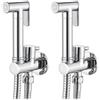 Ibergrif Doccetta per Bidet con Miscelatore, Supporto e Flessibile, Acqua Fredda, Finitura Cromo, M22015R (Confezione da 2)